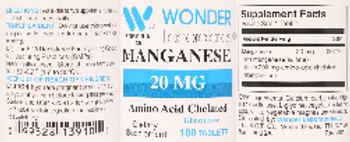 Wonder Laboratories Manganese 20 mg - supplement