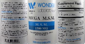 Wonder Laboratories Mega M.S.M. 1500 mg - supplement