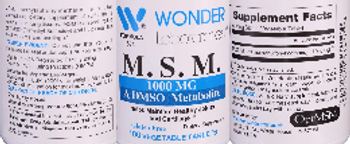 Wonder Laboratories M.S.M. 1000 mg - supplement