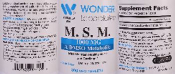 Wonder Laboratories M.S.M. 1000 mg - supplement