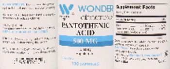 Wonder Laboratories Pantothenic Acid 500 mg - supplement