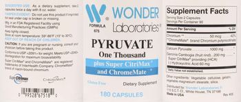 Wonder Laboratories Pyruvate One Thousand - supplement