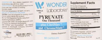 Wonder Laboratories Pyruvate One Thousand - supplement