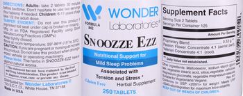 Wonder Laboratories Snoozze Ezz - herbal supplement