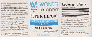 Wonder Laboratories Super Lipoic with Bioperine 334 mg - supplement