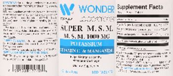 Wonder Laboratories Super M.S.M. 1000 mg - supplement