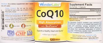 Wonder Labs CoQ10 High Absorption with BioPerine - supplement