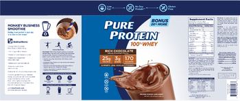 Worldwide Sport Nutritional Supplements Pure Protein 100% Whey Rich Chocolate - protein powder supplement