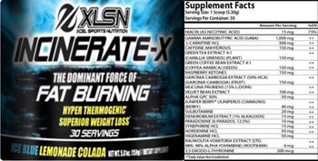 Xcel Sports Nutrition Incinerate-X Ice Blue Lemonade Colada - supplement