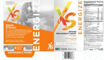 XS Energize Intense Pre-Workout Boost Citrus Burst Flavored - supplement