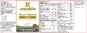 XtendLife Neuro-Natural Recall - these statements have not been evaluated by the food and drug administration this product is not int