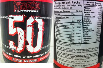 Xtreme Nutrition 50 Delicious Milkshake - supplement