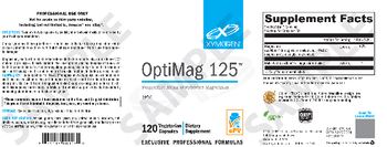 XYMOGEN OptiMag 125 - supplement