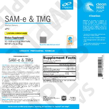XYMOGEN SAM-e & TMG Natural Lemon Flavor - supplement