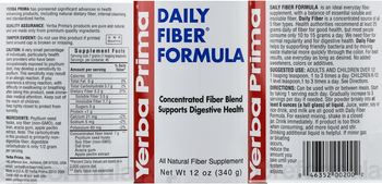 Yerba Prima Daily Fiber Formula - all natural fiber supplement
