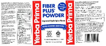 Yerba Prima Fiber Plus Powder Improved Apple Spice Flavor - premium fiber supplement