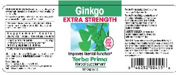Yerba Prima Ginkgo Extra Strength - 