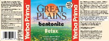 Yerba Prima Great Plains Bentonite Detox - supplement