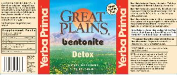 Yerba Prima Great Plains Bentonite Detox - supplement