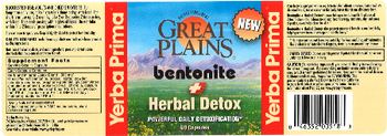 Yerba Prima Great Plains Bentonite + Herbal Detox - supplement