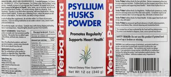 Yerba Prima Psyllium Husks Powder - natural fiber supplement