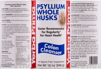 Yerba Prima Psyllium Whole Husks Colon Cleanser - all natural fiber supplement