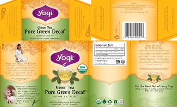 Yogi Green Tea Pure Green Decaf - herbal supplement