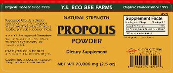 Y.S. Eco Bee Farms Natural Strength Propolis Powder - supplement