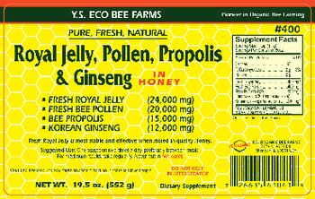 Y.S. Eco Bee Farms Royal Jelly, Pollen, Propolis & Ginseng in Honey - supplement