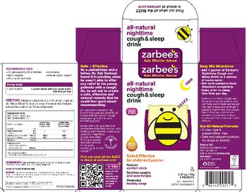Zarbee's All-Natural Nighttime Cough & Sleep Drink Natural Grape Flavor - 100 drugfree supplement