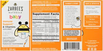 Zarbee's Naturals Baby Immune Support & Vitamins Natural Orange Flavor - immune support vitamins supplement