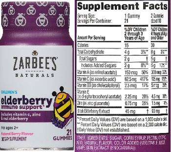 Zarbee's Naturals Children's Elderberry Immune Support Natural Berry Flavor - supplement