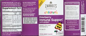 Zarbee's Naturals Children's Elderberry Immune Support Natural Berry Flavor - elderberry immune support supplement
