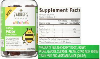 Zarbee's Naturals Children's Honey Fiber - honey fiber supplement