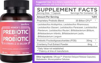 Zentastic Women's Prebiotic and Probiotic - supplement
