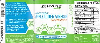 Zenwise Health Apple Cider Vinegar with Spirulina & Kelp 700 mg - supplement