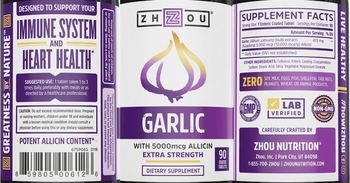ZHOU Garlic with 5000 mcg Allicin Extra Strength - supplement