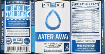 ZHOU Water Away with Dandelion & Potassium - supplement