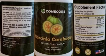 Zonecore Garcinia Cambogia - supplement